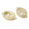 wholesale fashionable Gold tone gear Bezel Brass Cabochon&Gemstone Blank settings Connector 19*32.8mm P9053