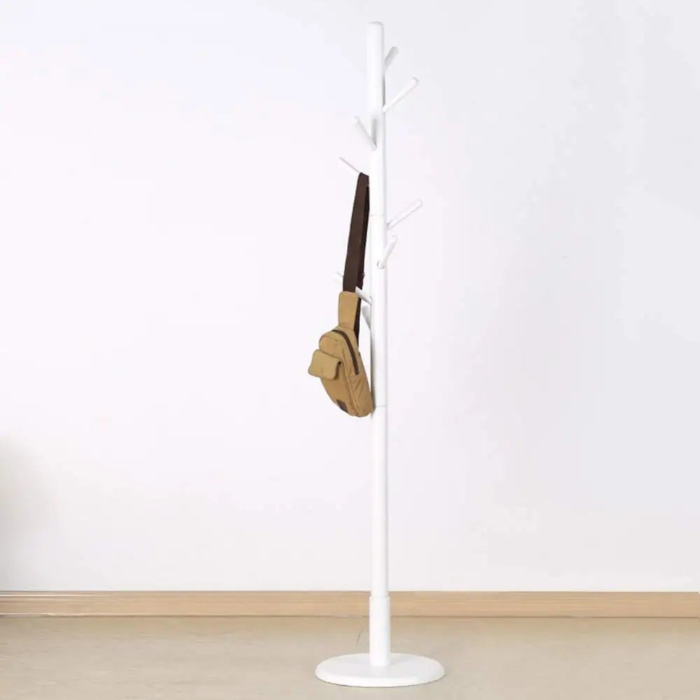 white wooden clothes stand
