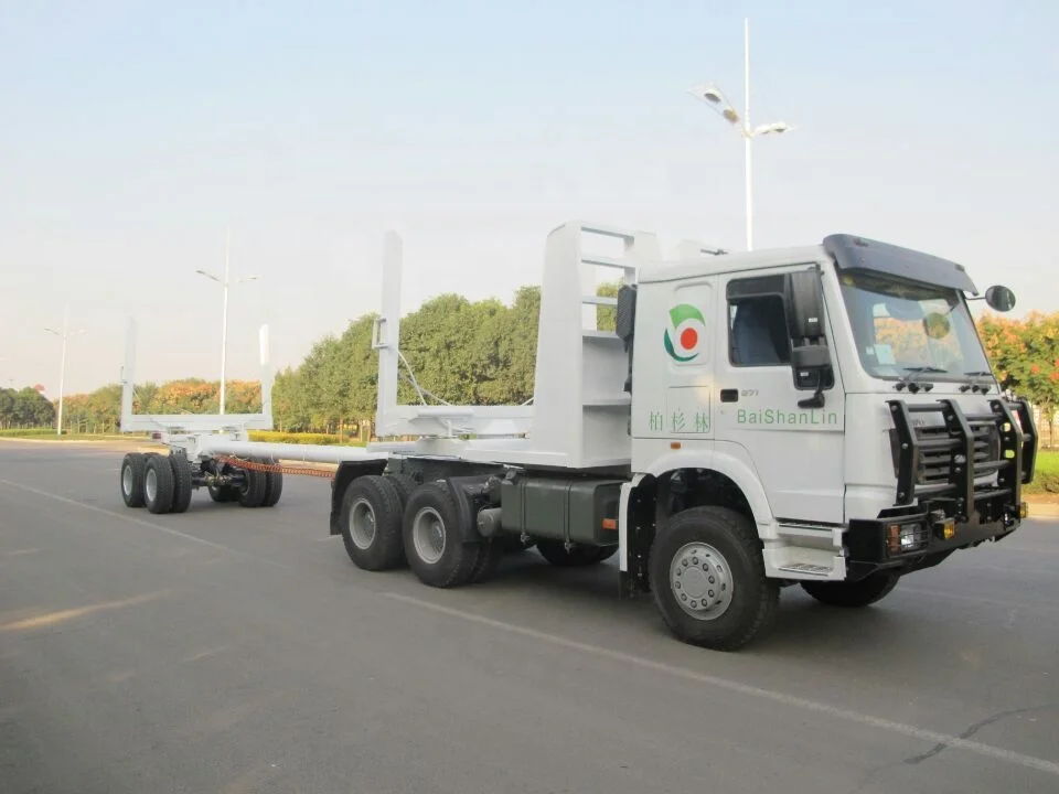 6x6 Sinotruk Howo Wood Transportation Truck Log Carrier Truck In Forest