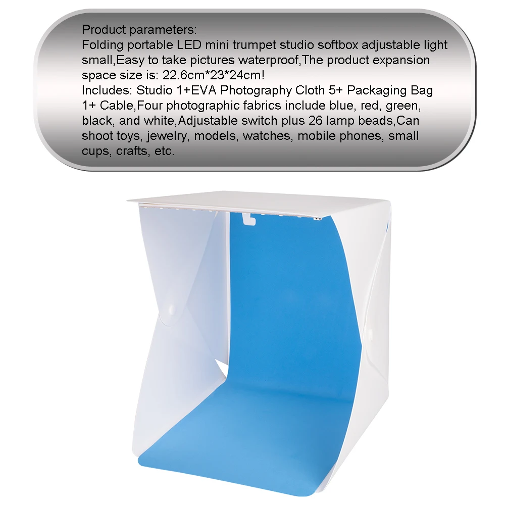 Photography Foldable Mini 20cm Button Type Photo Light Studio Box with