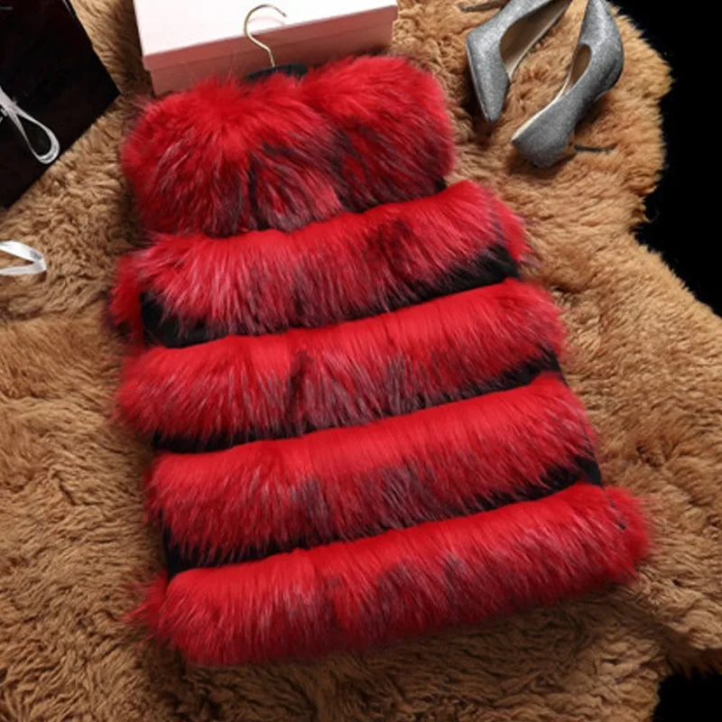 red fur vest