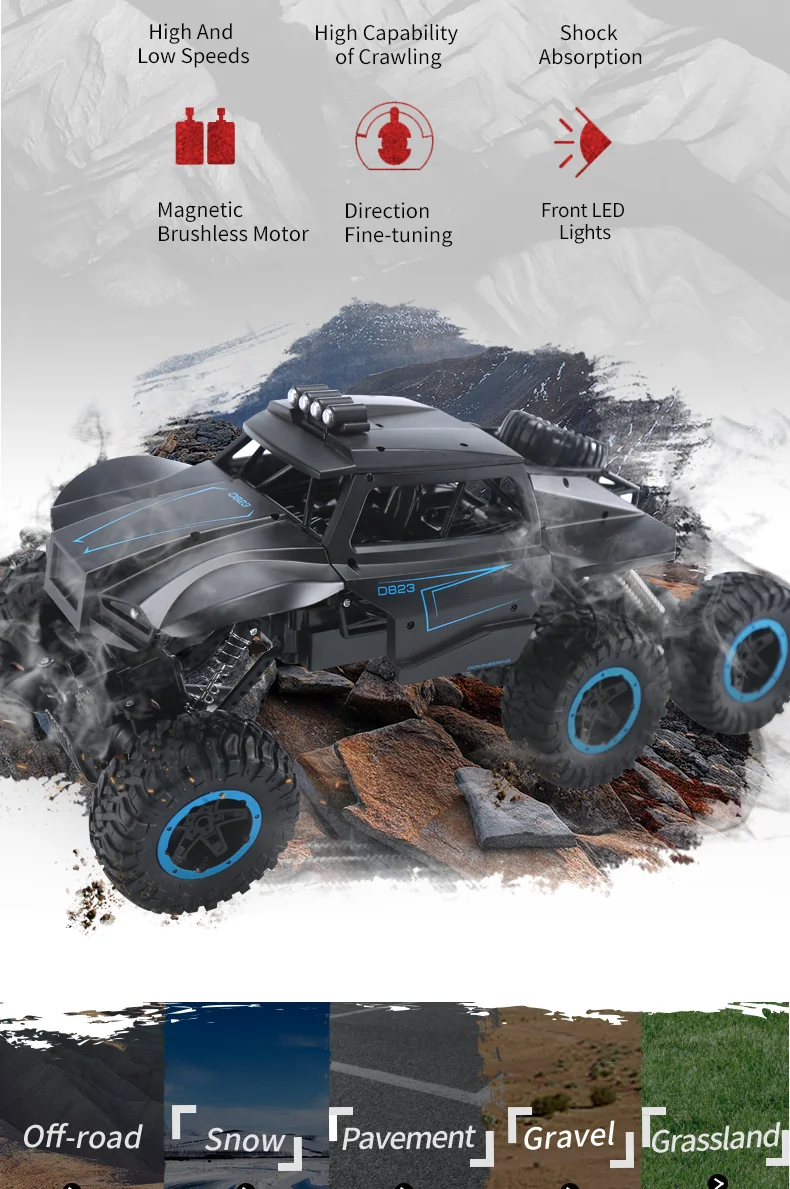 New Arrival JJRC MAX Q51 Off-road RC Car Q51A/Q51B /Q51C/Q51D 1: 12 6WD Drive Remote Control Truck High and Low Speed