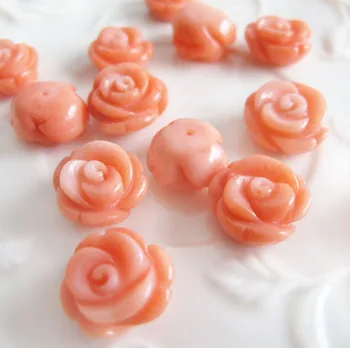 coral rose beads