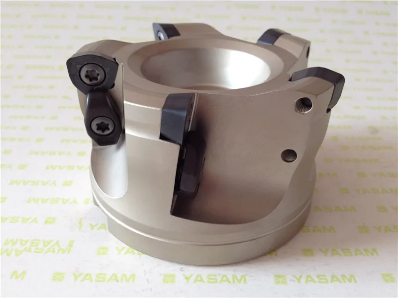 High Feedrate Indexable Milling Insert Holder With 4 Or 5 Carbide