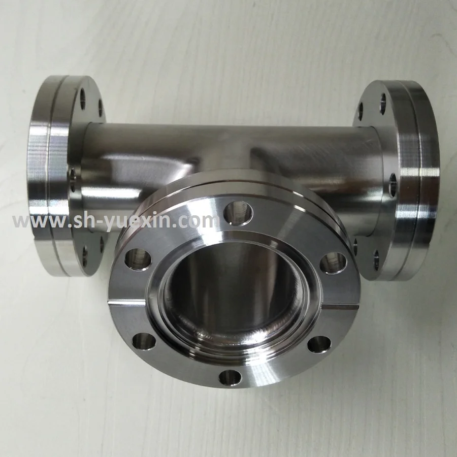 Ultra High Vacuum DN40 CF35 CF Tee 3 Way Cross Reducers Flanges
