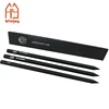 Custom wholesale hb pencil graphite lead ,black wooden pencil pack with triangle shape paper tube set.