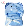 Factory custom wholesale smooth flannel cute animal patterns baby bath towel with hood baby towel