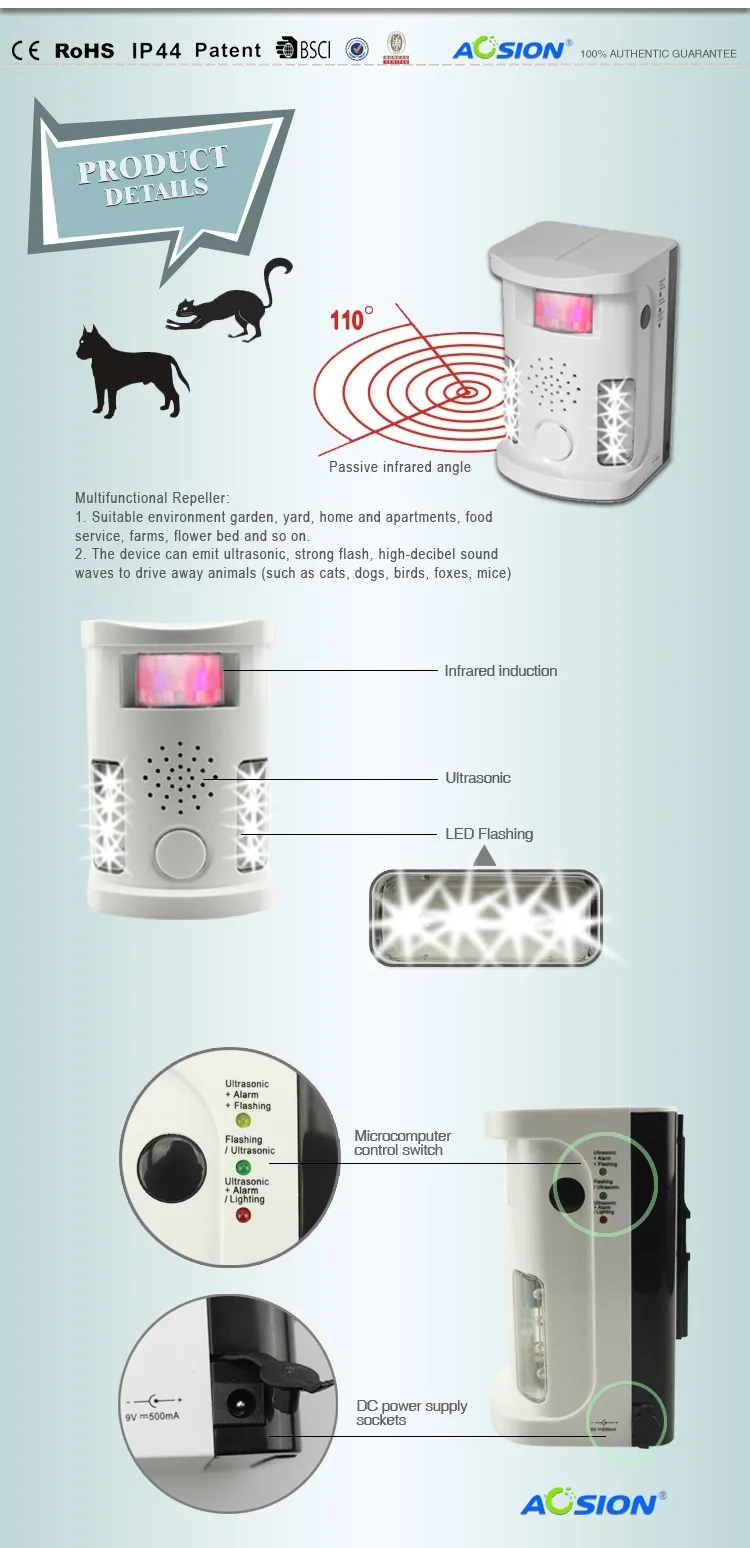 multifunctional bird/cat/dog repellent