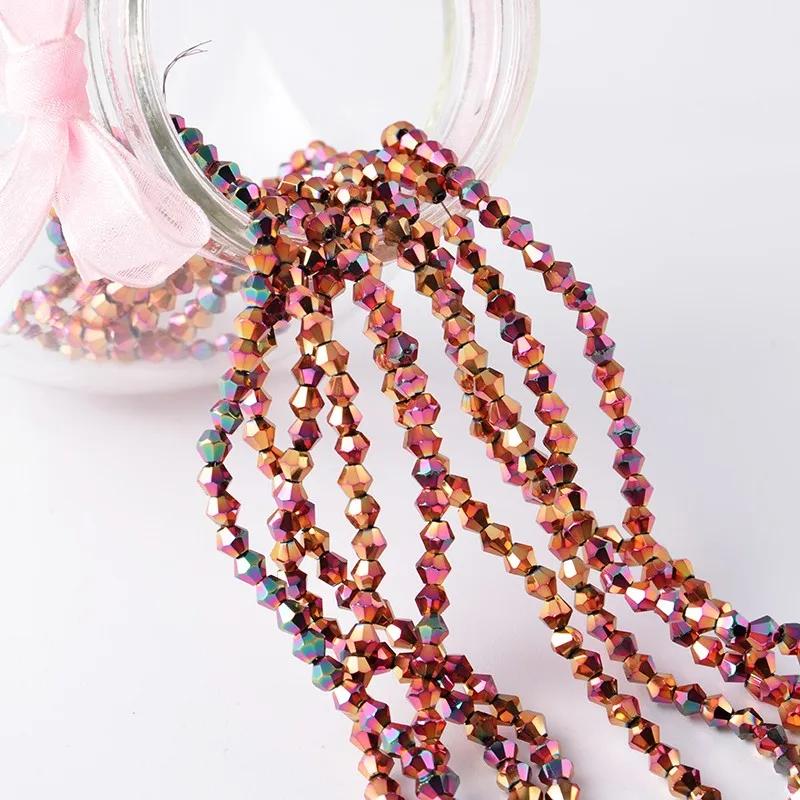 3mm 4mm 6mm 8mm Decorative Beads For Clothes,Bicone Glass Bracelet