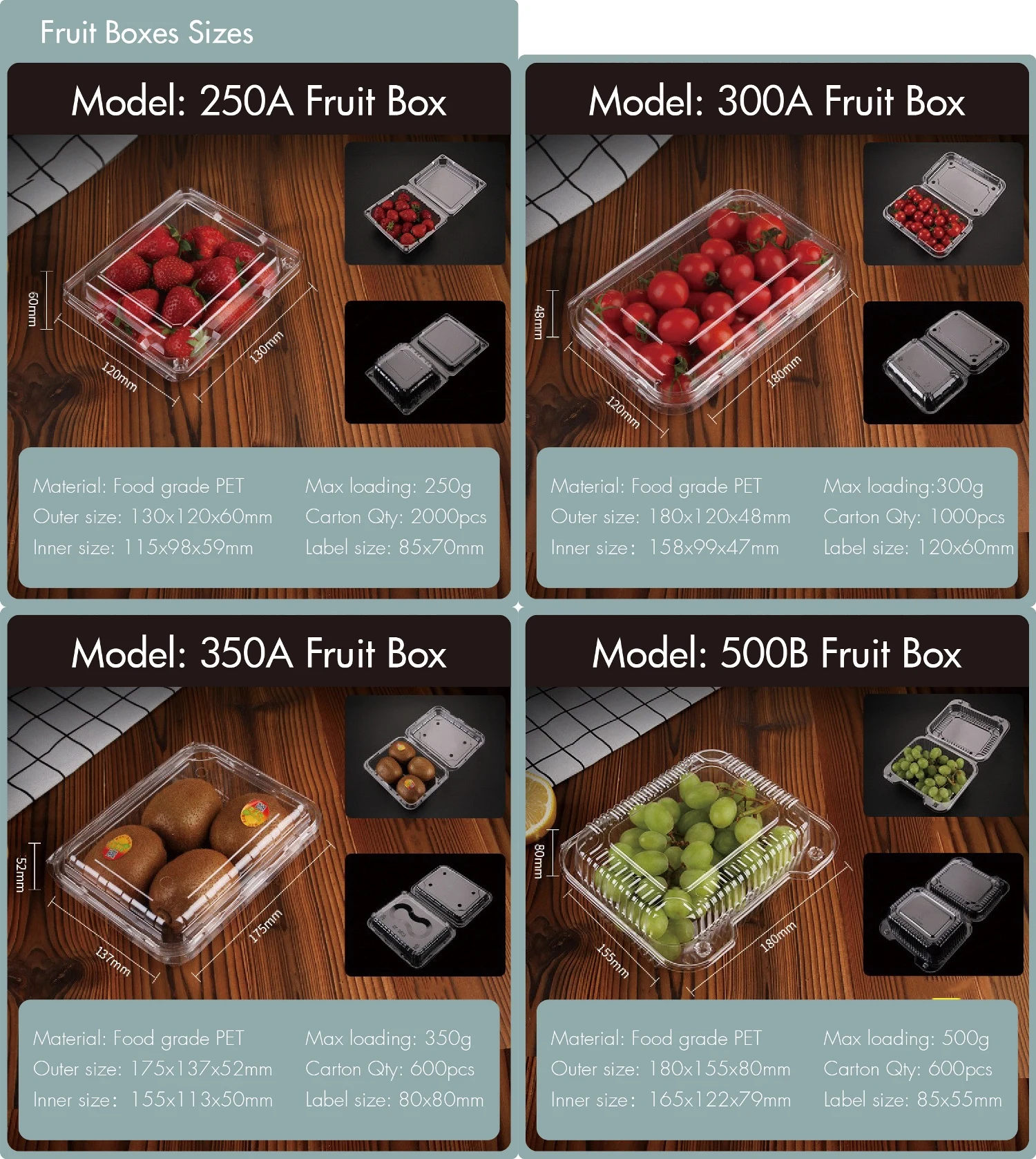 F11 Disposable Clamshell Dried Fruit Container Blister Thermoforming