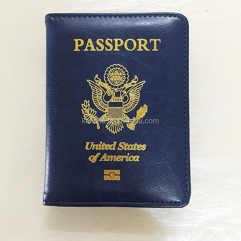 USA gold hot stamping leather wholesale passport cover, View wholesale