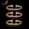 18k real gold plate brass jewelry copper magnetic health care copper cuff bracelet