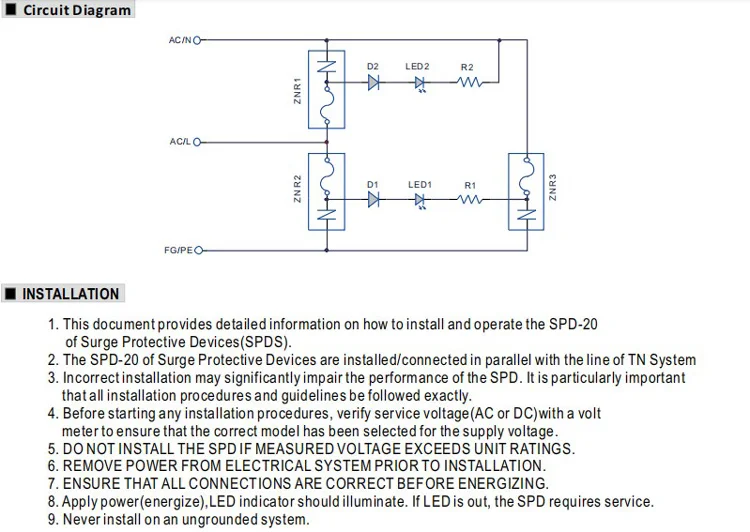 Spd 20 240p модуль защиты от импульсных помех для светодиодных блоков питания ip67