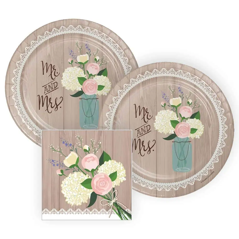 Buy Rustic Wedding Bridal Shower Paper Plates And Napkins 16