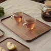 Black walnut wood serving plate for tea or snack or fruit plate