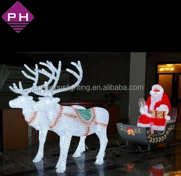 Outdoor Lighted Santa Reindeer Decoration