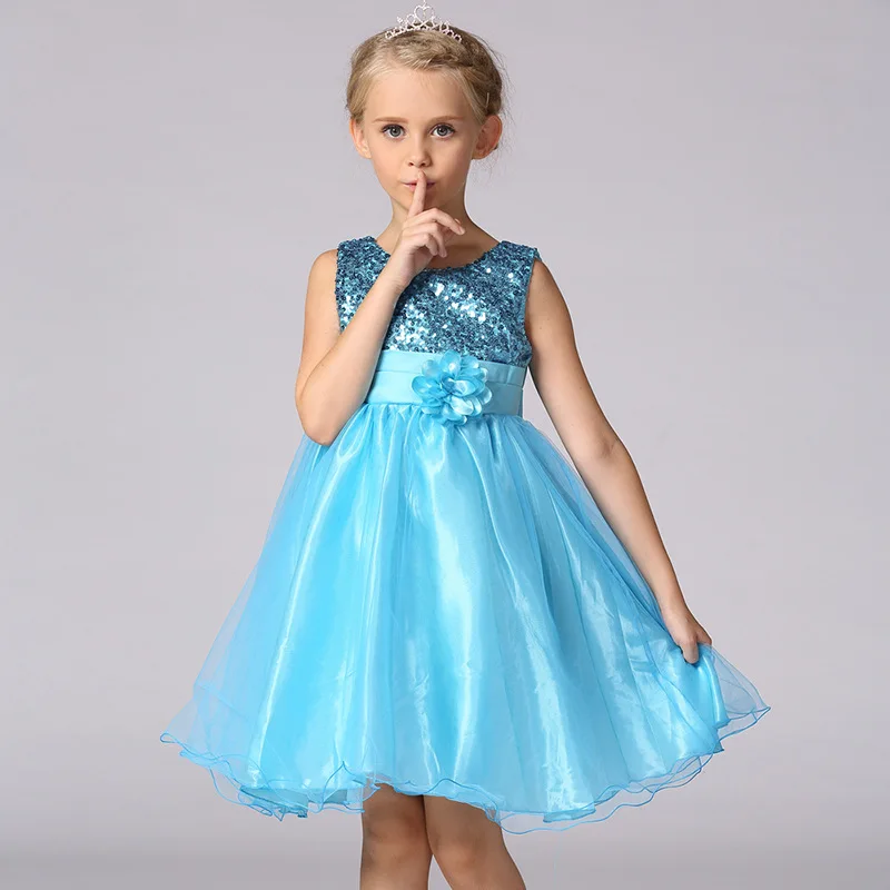 Barbie Girls Games Kids Clothing Summer Girl Princess Dresses Sequined ...