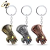 Shuanghua wholesale metal 3d Thanos gloves key chain with diamonds for Avengers