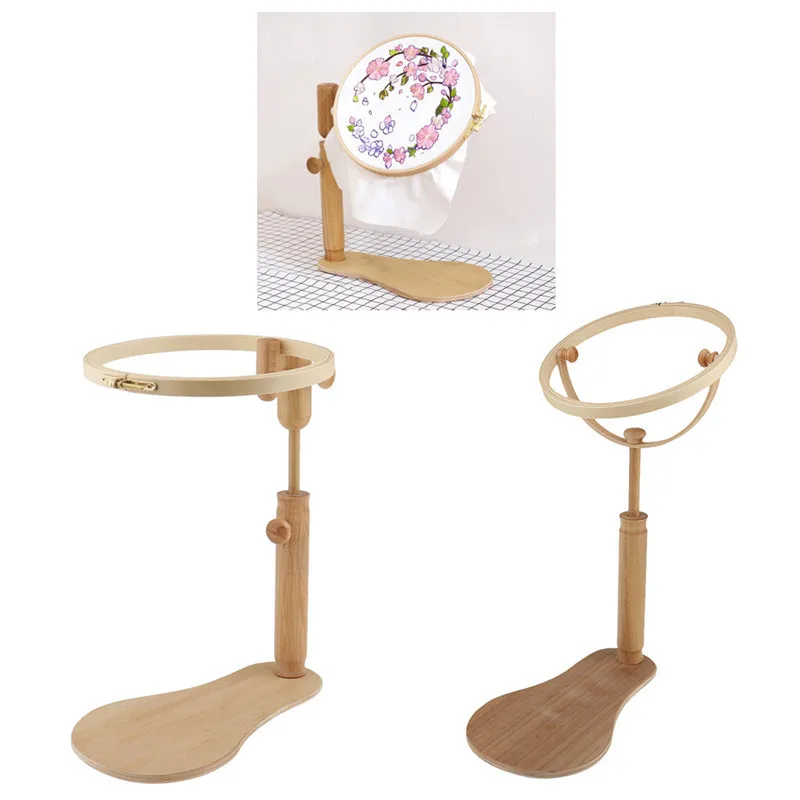 Sit On Style Embroidery Lap Frame Hoop Stitch Stand Round Adjustable Needlework Seat Frame