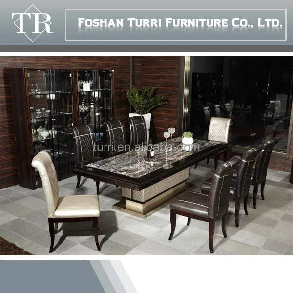 New classic luxury marble top y base de madera mesa de comedor ...
