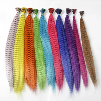 Best Sale Feathers Synthetic Grizzly Feather Hair Extensions