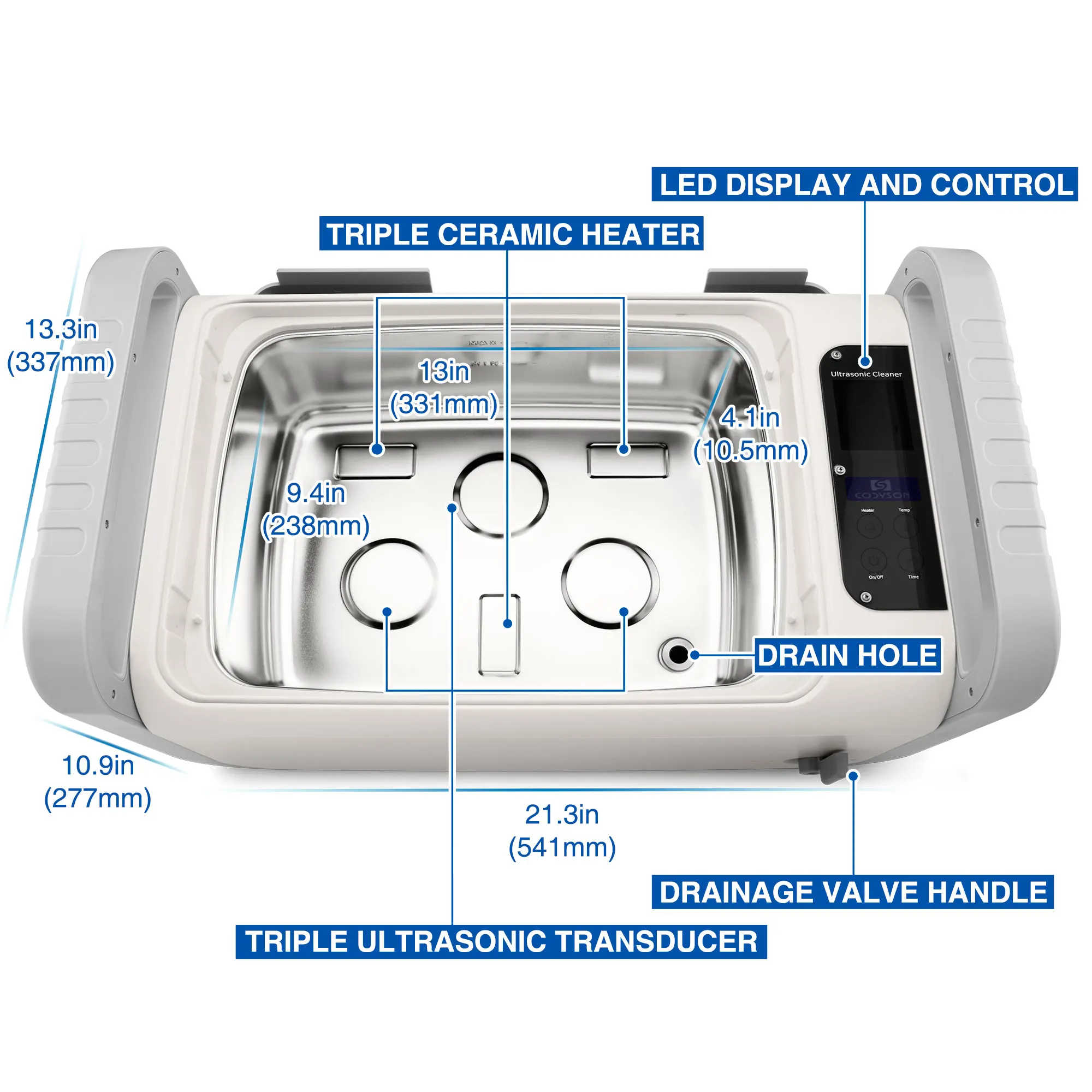 Digital heated ultrasound lp record cleaning 7.5L ultrasonic cleaner
