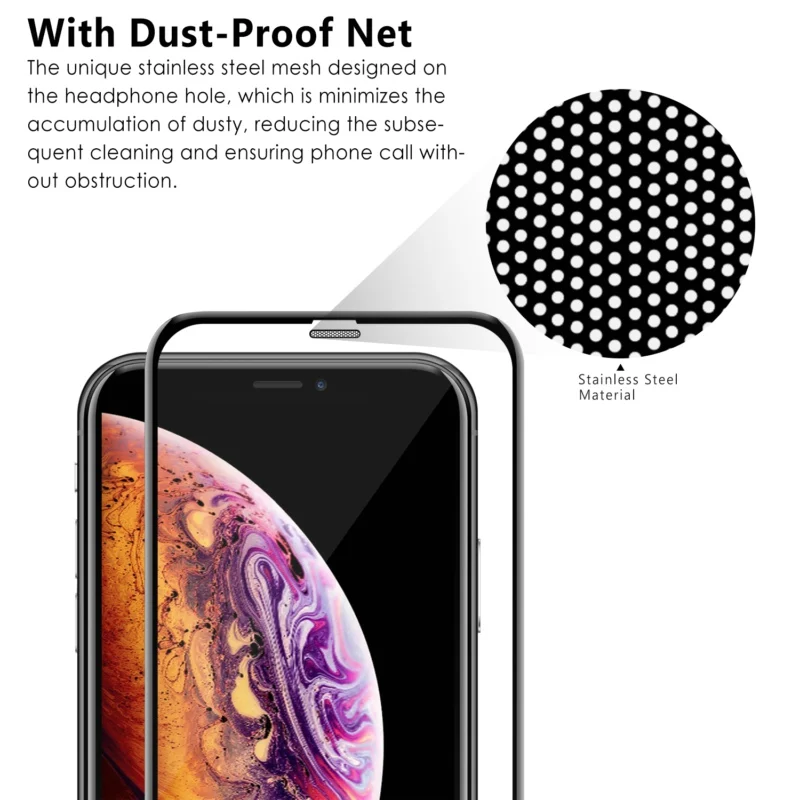 Dust Proof Net 3d Mobile Phone Tempered Glass For Mobile Phone Accessories  Screen Protector For Iphone X/xs/xs Max - Buy Dust Proof Net 3d Mobile  Phone Glass,Tempered Glass For Mobile Phone,Full Cover
