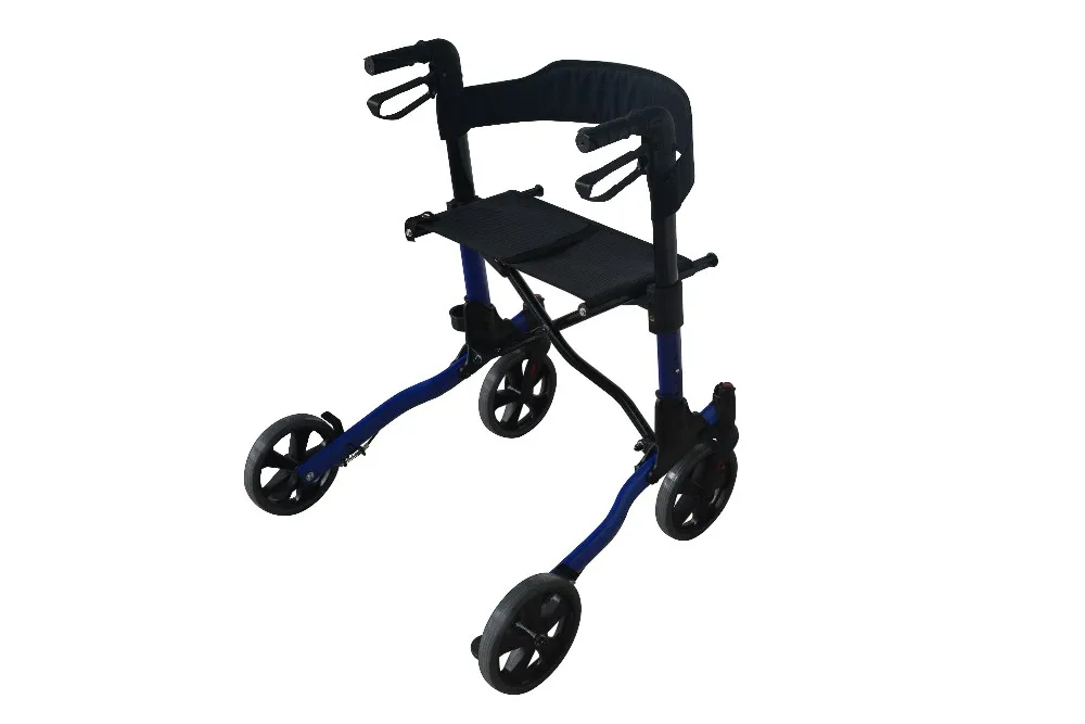 Ce Fda 4 Wheels Elderly Mobile Shopping Cart Steel Rollator Walker With