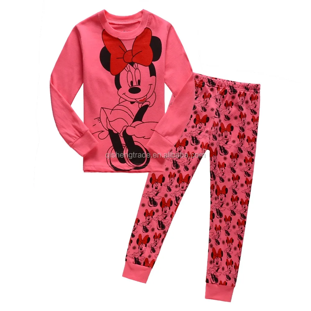 Kleding Meisjeskleding Pyjamas & Badjassen Pyjama Sets Don De Dieu Gebreide Katoen Peuter Roze Arctic Poppy Print Pyjama Set lange mouwen 