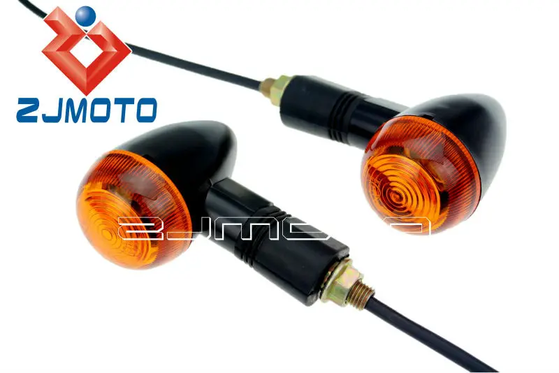 Motorcycle Red Turn Signal Lights Skull Lights Led Bullet Turn Signal