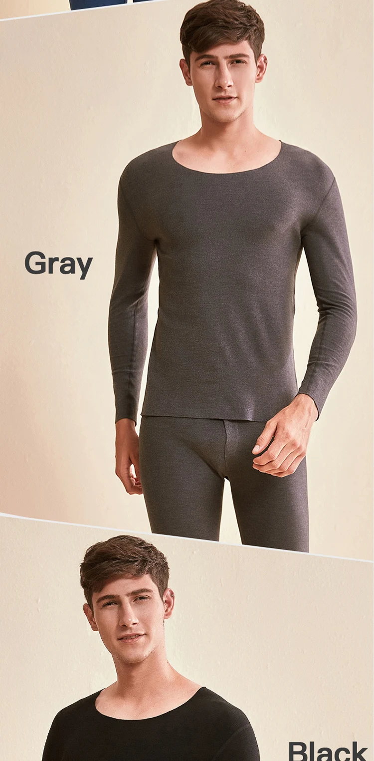 Retail Thermal Breathable V Neck Long Sleeve T Shirt Underwear For Men