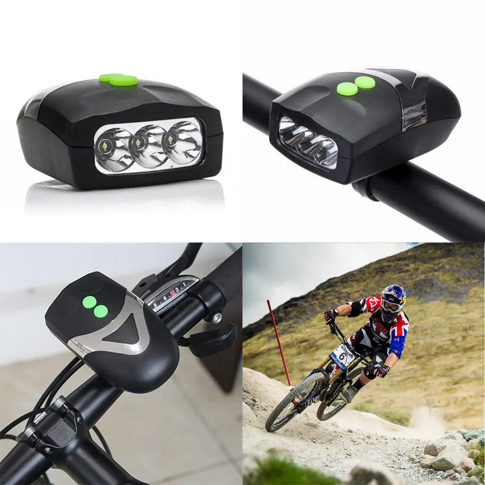 3LED Bicycle Bike Light With Horn Bike Bell Headlight Cycling Riding Accessories