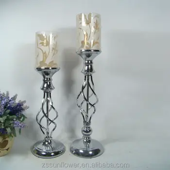 Wedding Decoration Floor Standing Candleholder Glass Votive Candle Holders Wrought Iron Pillar Candlestick Glass Candle Holders Buy