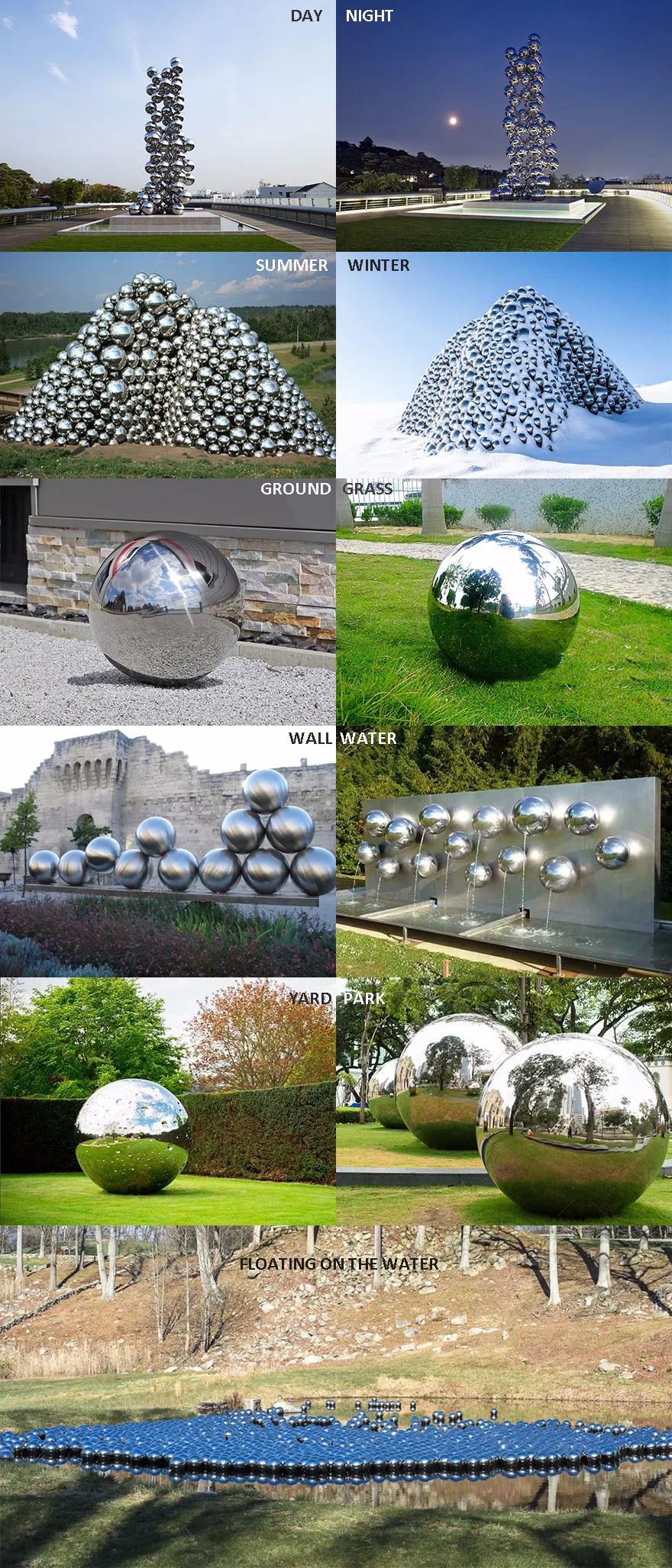 Shine Stainless Steel Large Silver Garden Ball - Buy Large Silver