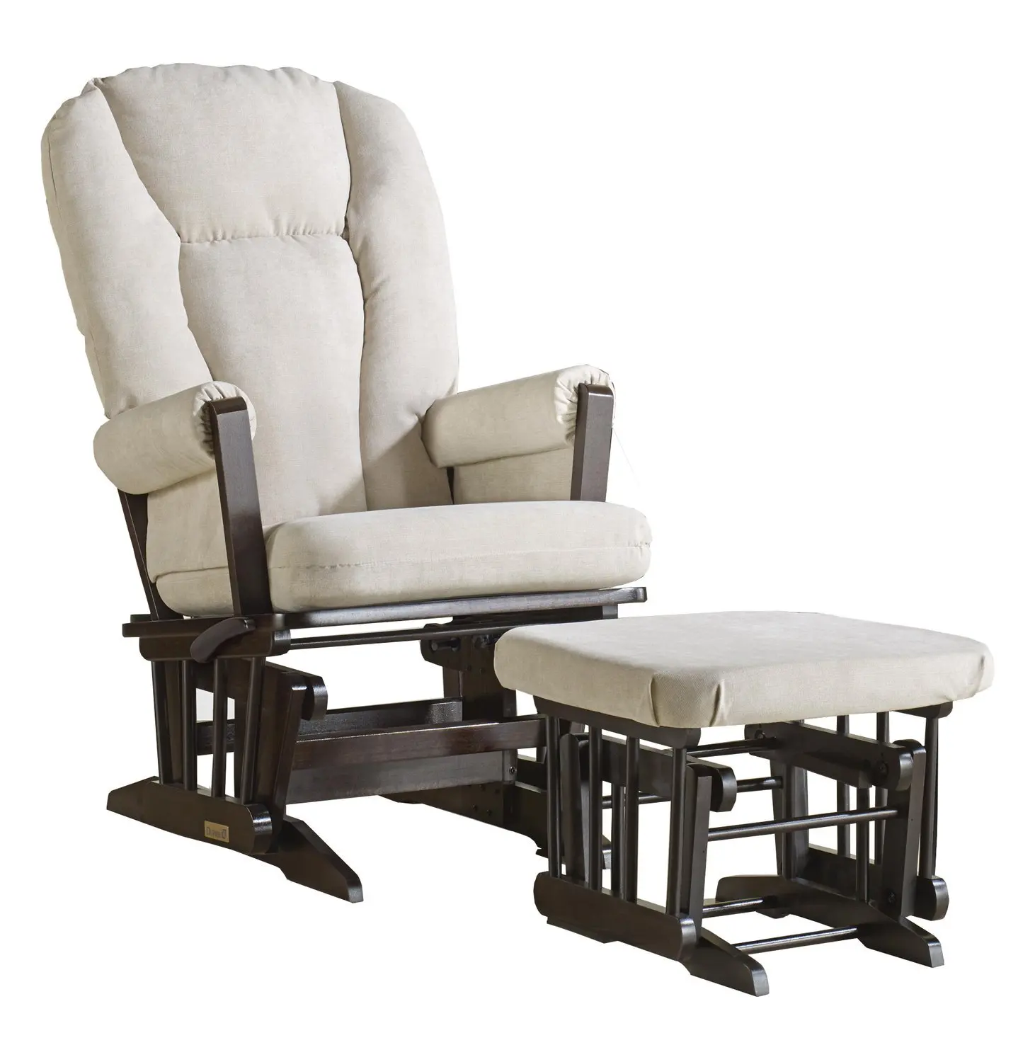 Dutailier Elena Glider and Ottoman Combo, Veloutine Beige