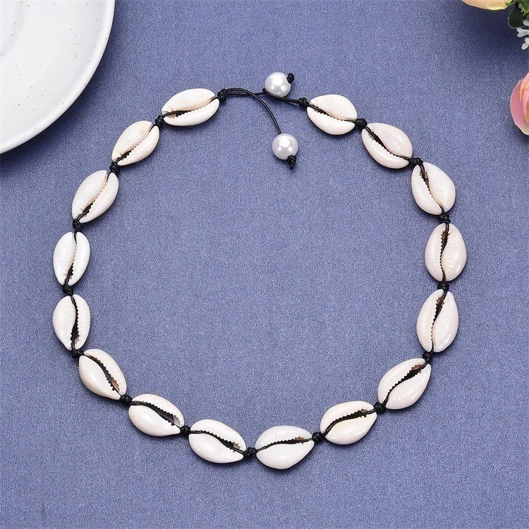 90s Cowrie Shell Choker Necklace For Women Seashell Necklace Adjustable ...