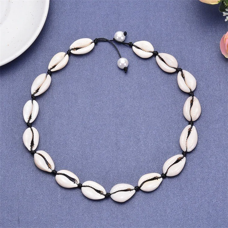 90s Cowrie Shell Choker Necklace For Women Seashell Necklace Adjustable