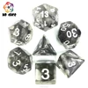 Chinese Ink Paint Liked Board Game Dice Set for Dungeons and Dragons, TCG and MTG, 7 pcs Custom Polyhedral Dice Set