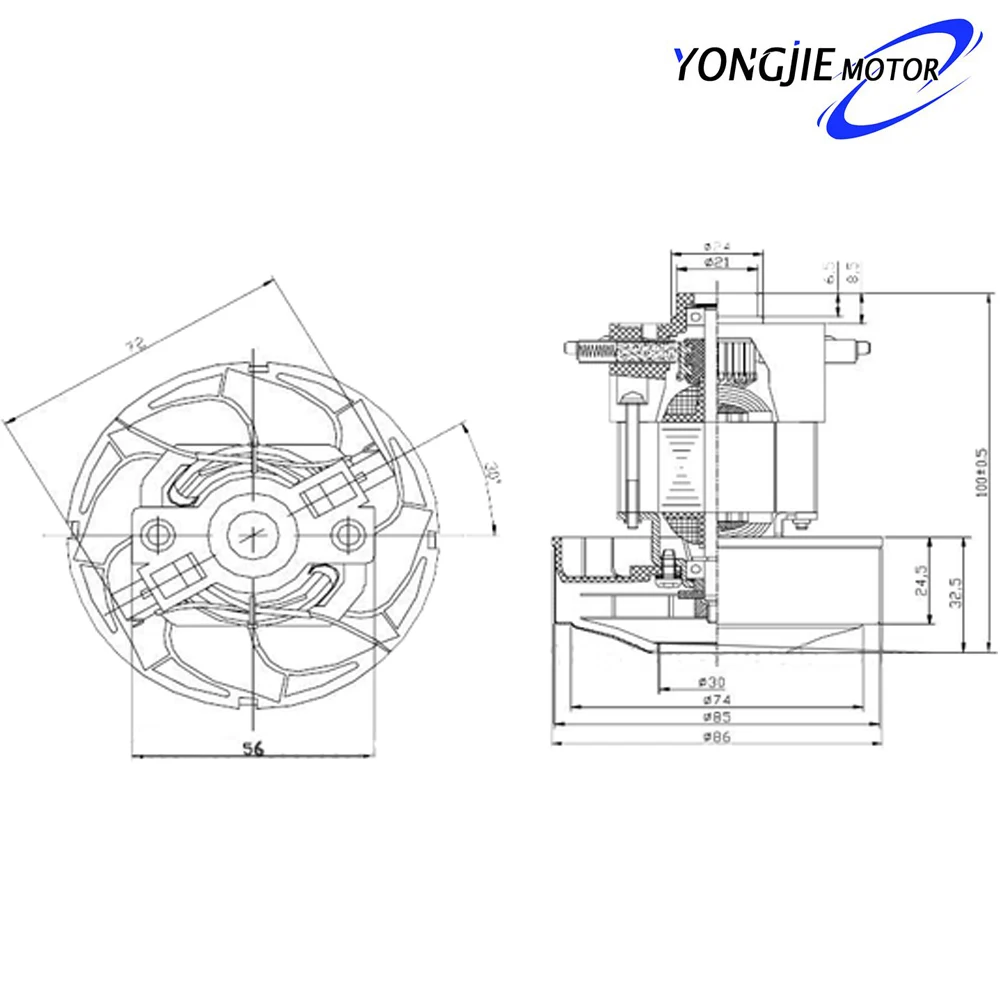 single phase induction motors in high speed vacuum cleaner