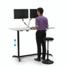 MDF table top Air Lift Assisted Sit Stand One touch Pneumatic lift Height Adjustable Standing table desk