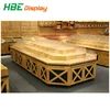 supermarket bakery zone wooden bread display rack