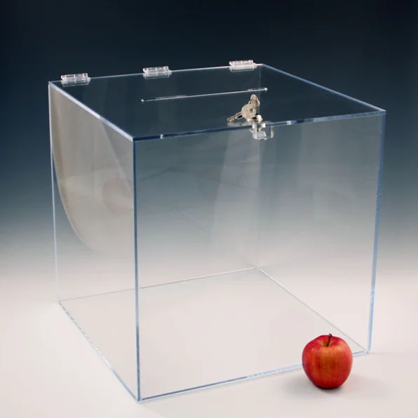 Large Clear Acrylic Ballot Box Suggestion Case With Lock And 2 Keys