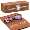 [wholesale] ZL111 Glasses Accessories Folding Synthetic Leather Wooden Sunglasses Box