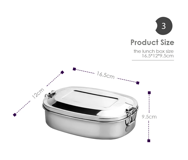 Kitchen Gadgets Stainless Steel Compartment Reusable Takeaway Student