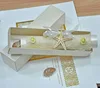 2016 Selling Best Ivory Royal Scroll Wedding Invitation Cards with Ribbon and Box
