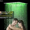 Hot selling 24 inch hydro power color change light up ceiling rain shower head