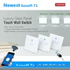 Sonoff T1 Smart WiFi Wall Light Switch RF APP Touch Control Wall Light Switch 1/2/3 Gang 86 Type UK Panel Wall Smart Home