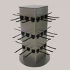 Customized Acrylic Packaged Products Display Rack Sliver Acrylic Rotating Carousel Spinners Rack With Hooks For Display Products