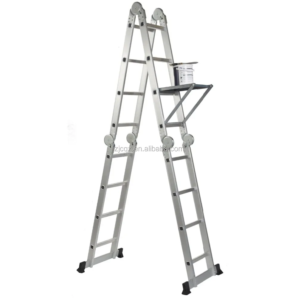 Escalera Plegable Multiuso De 12.5 Pies En Aluminio Para Trabajo Pesado Nuevo 