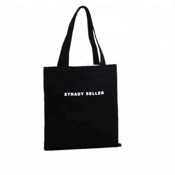 Custom Korean Black Canvas Tote Bag With Shoulder Blank Whole Bags Product On